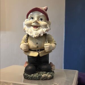 Charming Garden Gnome Statue - Red Hat, Black Pants
